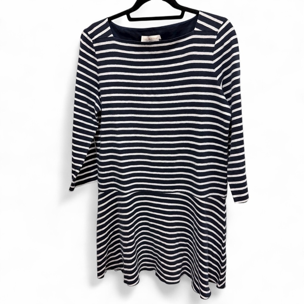 Tory Burch Stripe Drop Waist Linen Dress size large